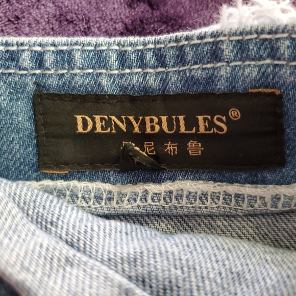 2 Pc. Pink Crop Sweater Outfit Raw Hem Wrap Jean Skirt. SO/Denybules. F-163 - Picture 9 of 12